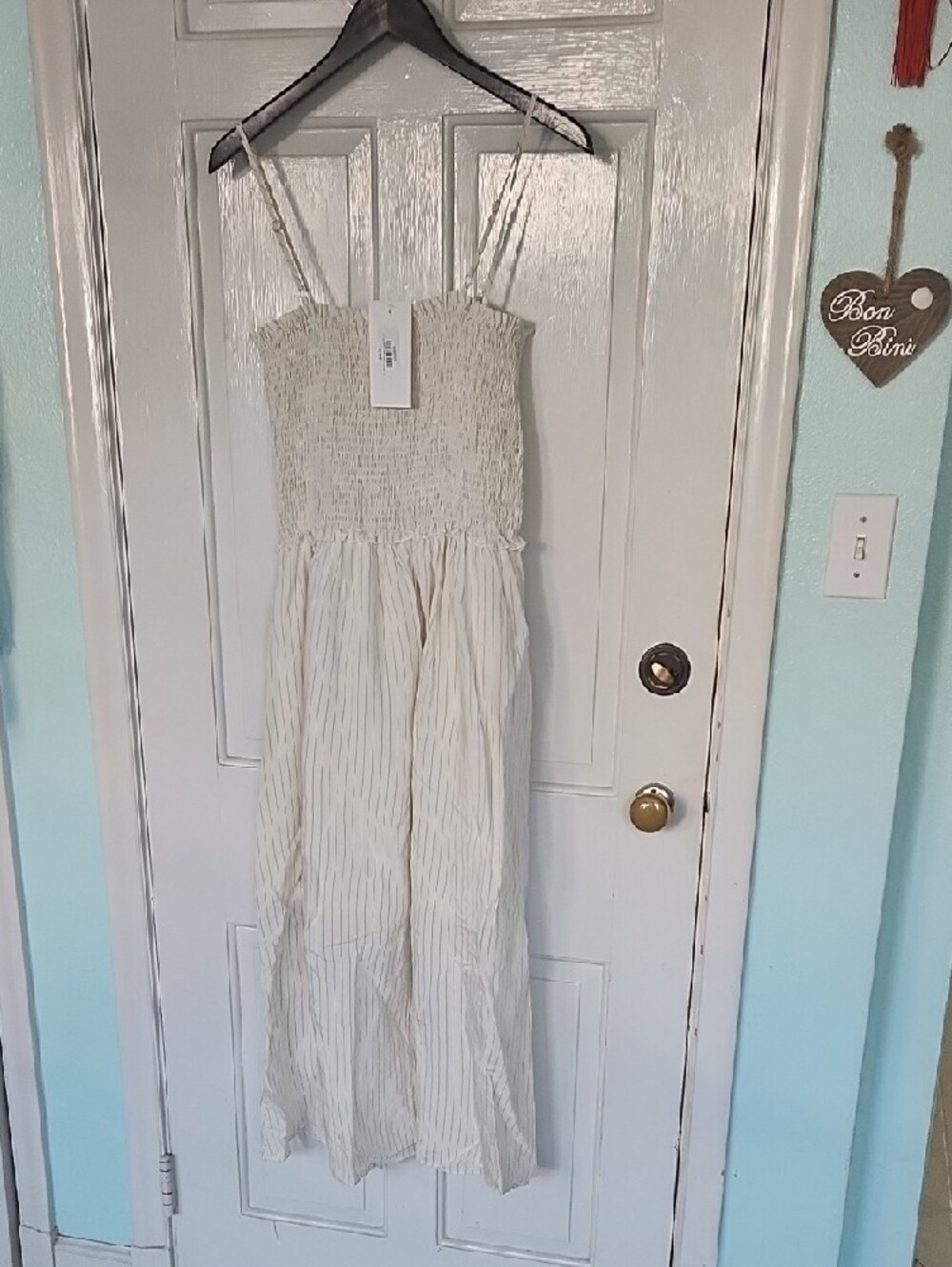 One Loved Babe Cream Smocked Midi Dress - Picture 4 of 6
